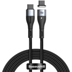 کابل فست شارژ مغناطیسی تایپ سی به تایپ سی بیسوس Baseus zinc CATXC-Q01 به طول 1.5 متر و توان 100 وات